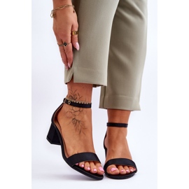 PG1 Satin Low Heel Sandals Black Juliet 1