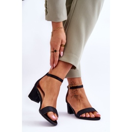 PG1 Satin Low Heel Sandals Black Juliet 2