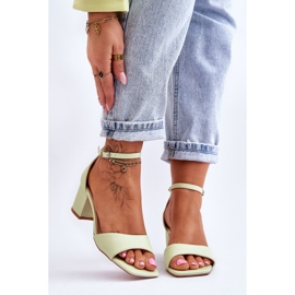 PG1 Eco-leather Sandals On A Low Heel Light Green Whitney 1 PG1 Eco-leather Sandals On A Low Heel Light Green Whitney 1