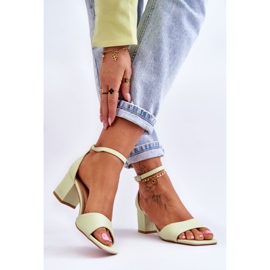 PG1 Eco-leather Sandals On A Low Heel Light Green Whitney 2