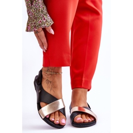 Lemar Leather Sandals With Black And Gold Addison 1 Lemar Leather Sandals With Black And Gold Addison 1