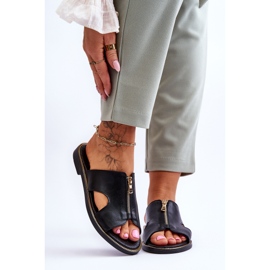 Lemar Women's Slippers With Decorative Zipper Black Clarence 1 Lemar Women's Slippers With Decorative Zipper Black Clarence 1