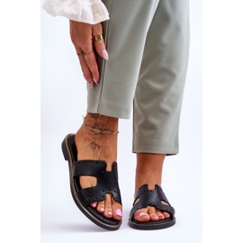 Lemar Women's Slippers With Decorative Cutouts Black Emily 1 Lemar Women's Slippers With Decorative Cutouts Black Emily 1