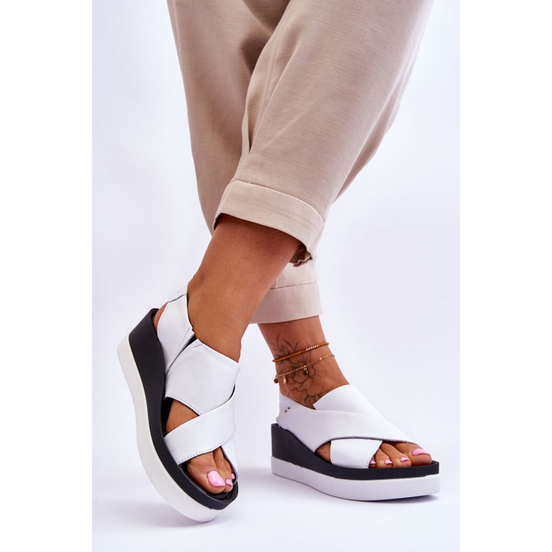 Lemar White Morgan Leather Wedge Sandals 2 Lemar White Morgan Leather Wedge Sandals 2