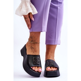 Lemar Women's Leather Platform Slippers With Embellishments Black Renna 1 Lemar Women's Leather Platform Slippers With Embellishments Black Renna 1