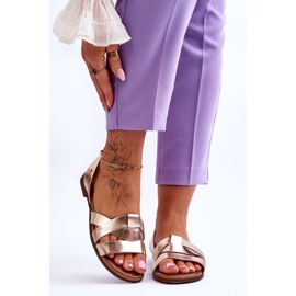 Zazoo Comfortable Gold Kayla Leather Slip-On Sandals golden 1 Zazoo Comfortable Gold Kayla Leather Slip-On Sandals golden 1