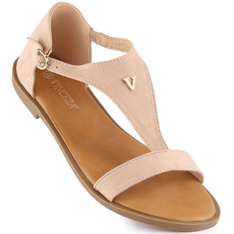 Women's flat beige suede sandals Vinceza 17270 1 Women's flat beige suede sandals Vinceza 17270 1