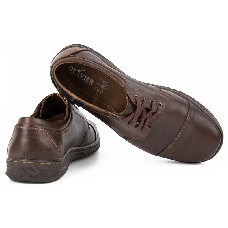 Olivier Men's leather shoes 416MP dark brown 3