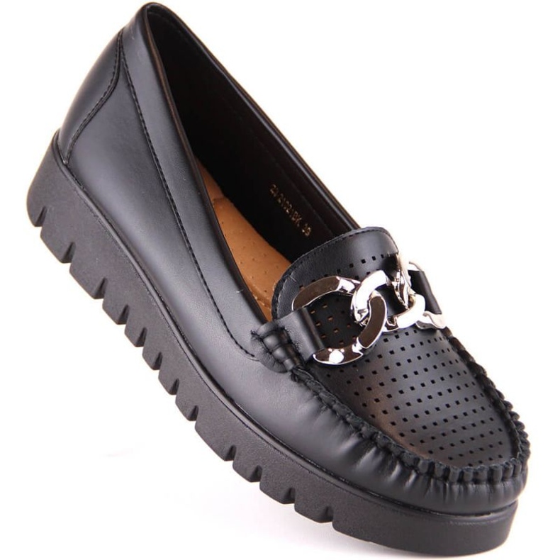 Moccasins on the platform with chain Potocki W YQ21021 black 1