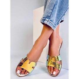 BM Women's opalescent Duey Gold slippers golden 2