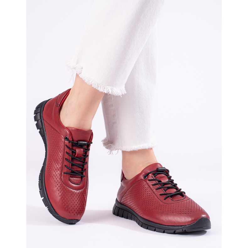 Leather burgundy sports shoes from T.Sokolski red 1 Leather burgundy sports shoes from T.Sokolski red 1