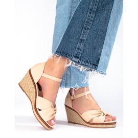 Beige wedge espadrille sandals from Shelovet 1