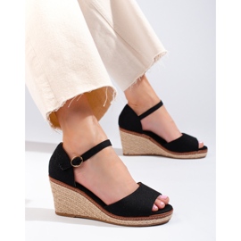 Beige espadrille wedge sandals from Shelovet 1