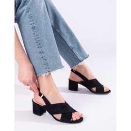Black suede heel sandals from Shelovet 1 Black suede heel sandals from Shelovet 1