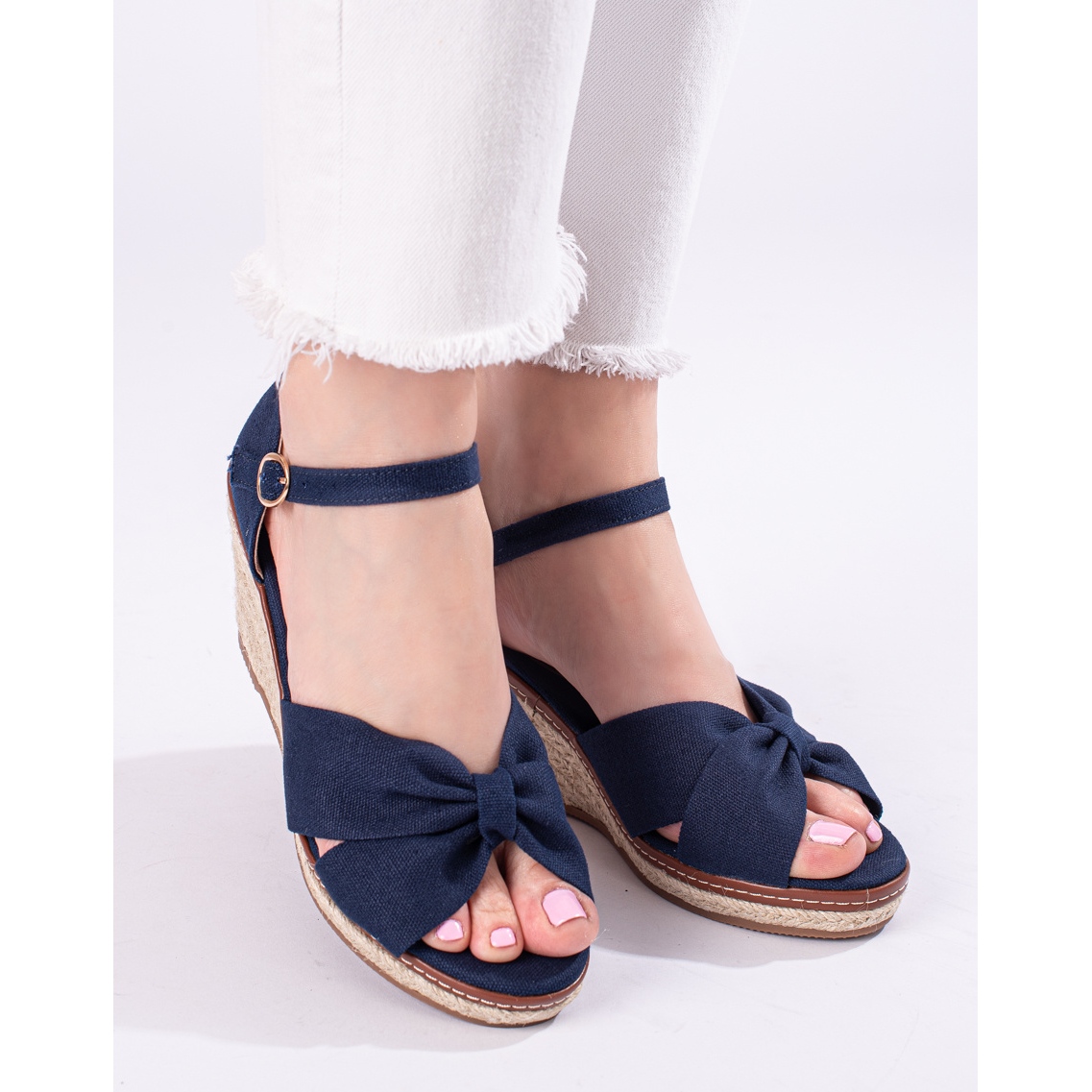 Wedge Sandals Navy And White Striped Sandals Espadrilles Striped