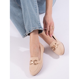 Comfortable Shelovet beige suede loafers 1
