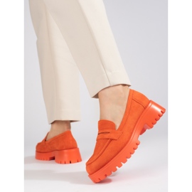 Orange suede loafers from Shelovet 1