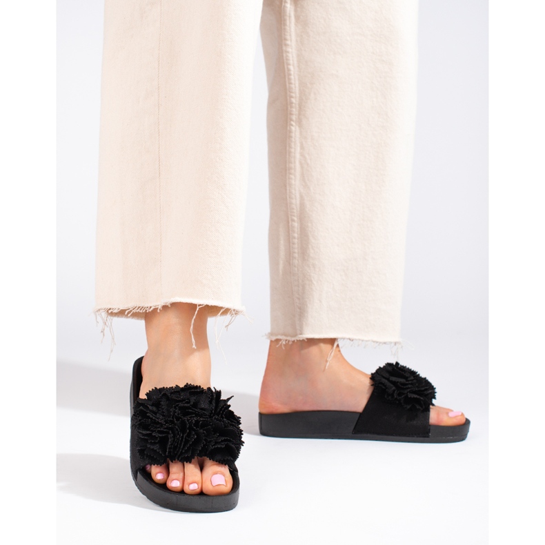 Shelovet black platform slides 1
