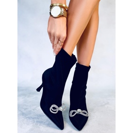 Betz Black elastic high heel boots 1