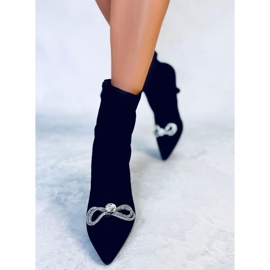 Betz Black elastic high heel boots 2