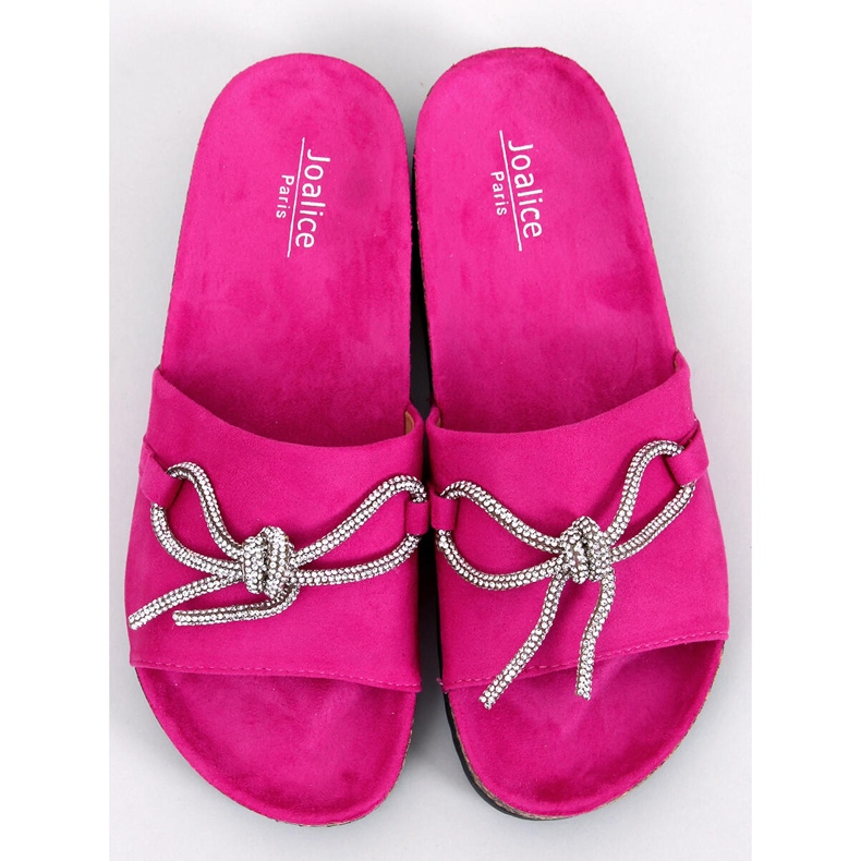 BM Cork slippers with rhinestones Dietz Fuchsia pink 2