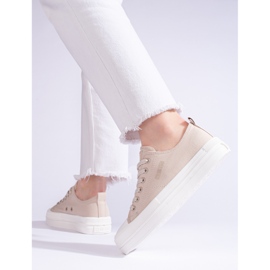 Women's sneakers on the platform beige Big Star LL274969 1