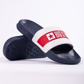 Light men's slippers Big Star LL174455 navy blue white 1