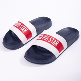 Light men's slippers Big Star LL174455 navy blue white 2