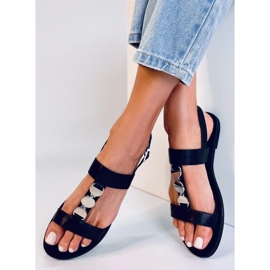 BM Cheek Black metallic women's sandals 1