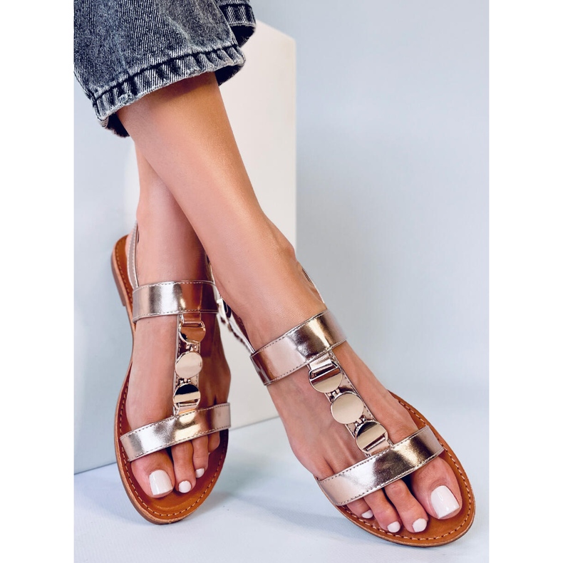 BM Women's metallic Cheek Champagne sandals pink 1