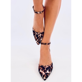Vonetta Leopard open low heel pumps brown 1