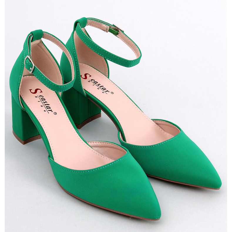 BM Open-toe low heel pumps from Vonetta Green 1