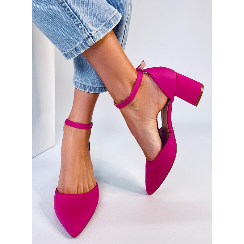 Vonetta Fuchsia Open Low Heel Pumps pink 2