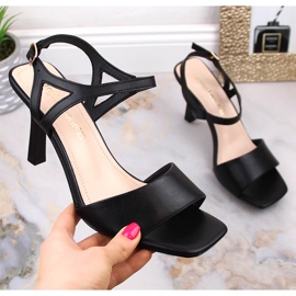 Women's black high heel sandals Sergio Leone SK902 1