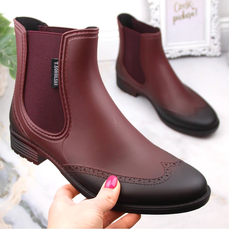 Women's waterproof slip-on boots T.Sokolski KAL23-01 red 1 Women's waterproof slip-on boots T.Sokolski KAL23-01 red 1