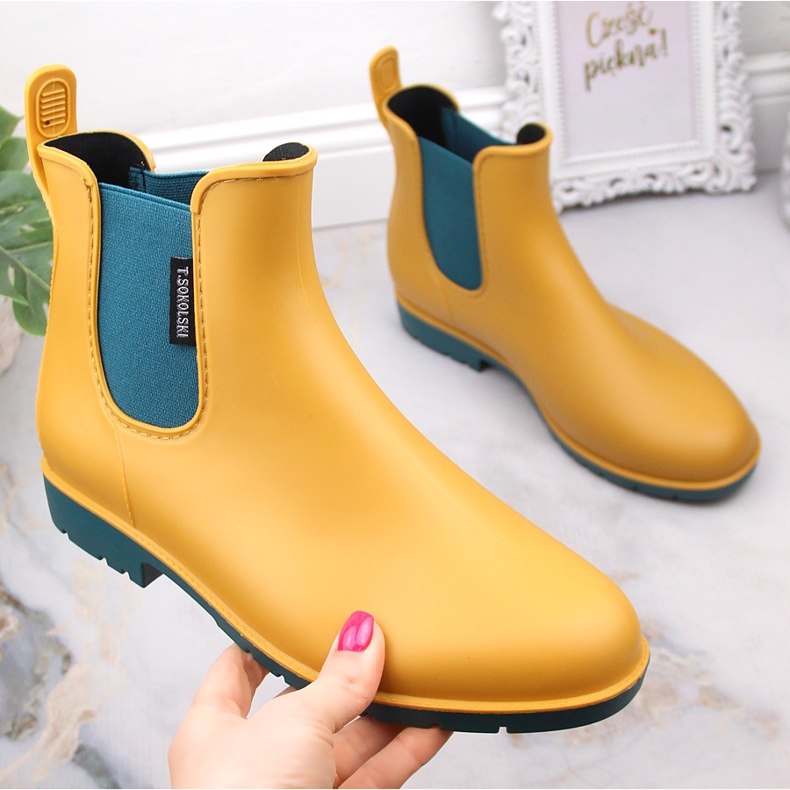 Women's waterproof yellow T.Sokolski KAL23-20 rubber boots 1