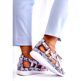 Maciejka Women's Leather Sandals With Velcro 05375-06 Blue 4 Maciejka Women's Leather Sandals With Velcro 05375-06 Blue 4