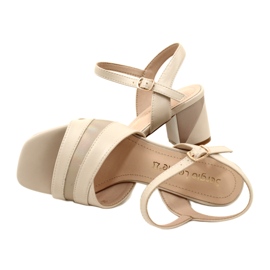 Elegant sandals on the post Sergio Leone SK897 Beige 7