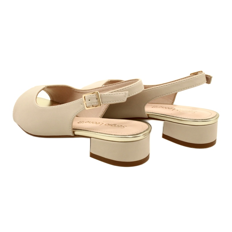 Sergio Leone SK829 Heeled Sandals Beige 4