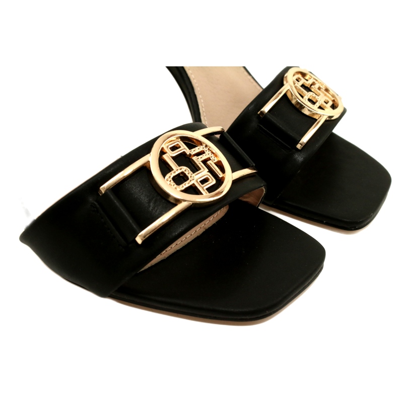 Filippo Women's sandals on a golden post with an ornament DS4502 BK black 4 Filippo Women's sandals on a golden post with an ornament DS4502 BK black 4