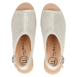 Beige/gold Filippo Openwork Leather Sandals DS4475 golden 5