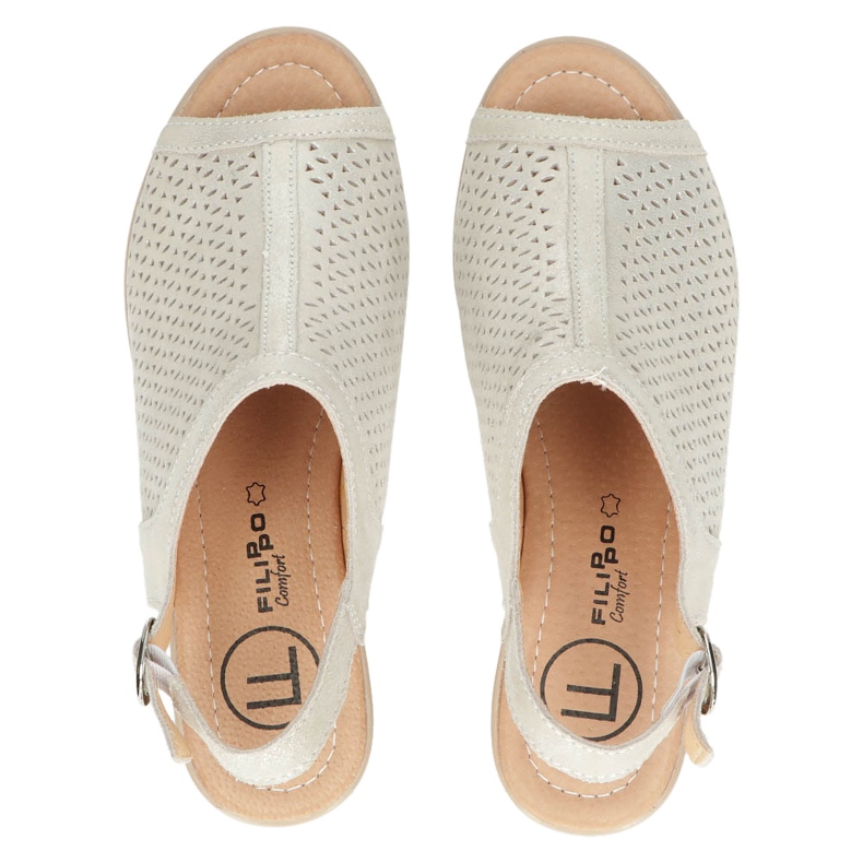 Beige/gold Filippo Openwork Leather Sandals DS4475 golden 5 Beige/gold Filippo Openwork Leather Sandals DS4475 golden 5