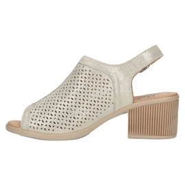 Beige/gold Filippo Openwork Leather Sandals DS4475 golden 4