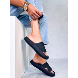 BM Yang Black cushion slippers 1