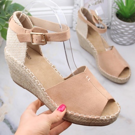 Women's espadrilles eVento 4576 wedge sandals beige 1