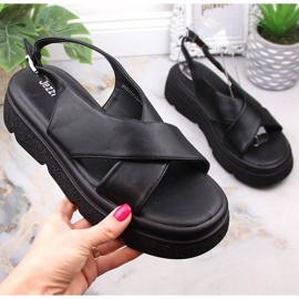 Women's black platform sandals Jezzi 5473 1