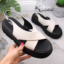 Women's beige platform sandals Jezzi 5473 1 Women's beige platform sandals Jezzi 5473 1