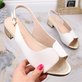 Women's white flat sandals Sergio Leone SK829 1 Women's white flat sandals Sergio Leone SK829 1