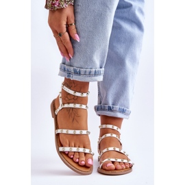 PG1 Women's Sandals With Decorative Studs White Dorothy 1