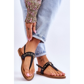 Women's Sandals With Chain Black Jessica 2